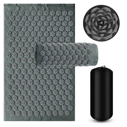 Grey - Acupressure Body Mat + Pillow